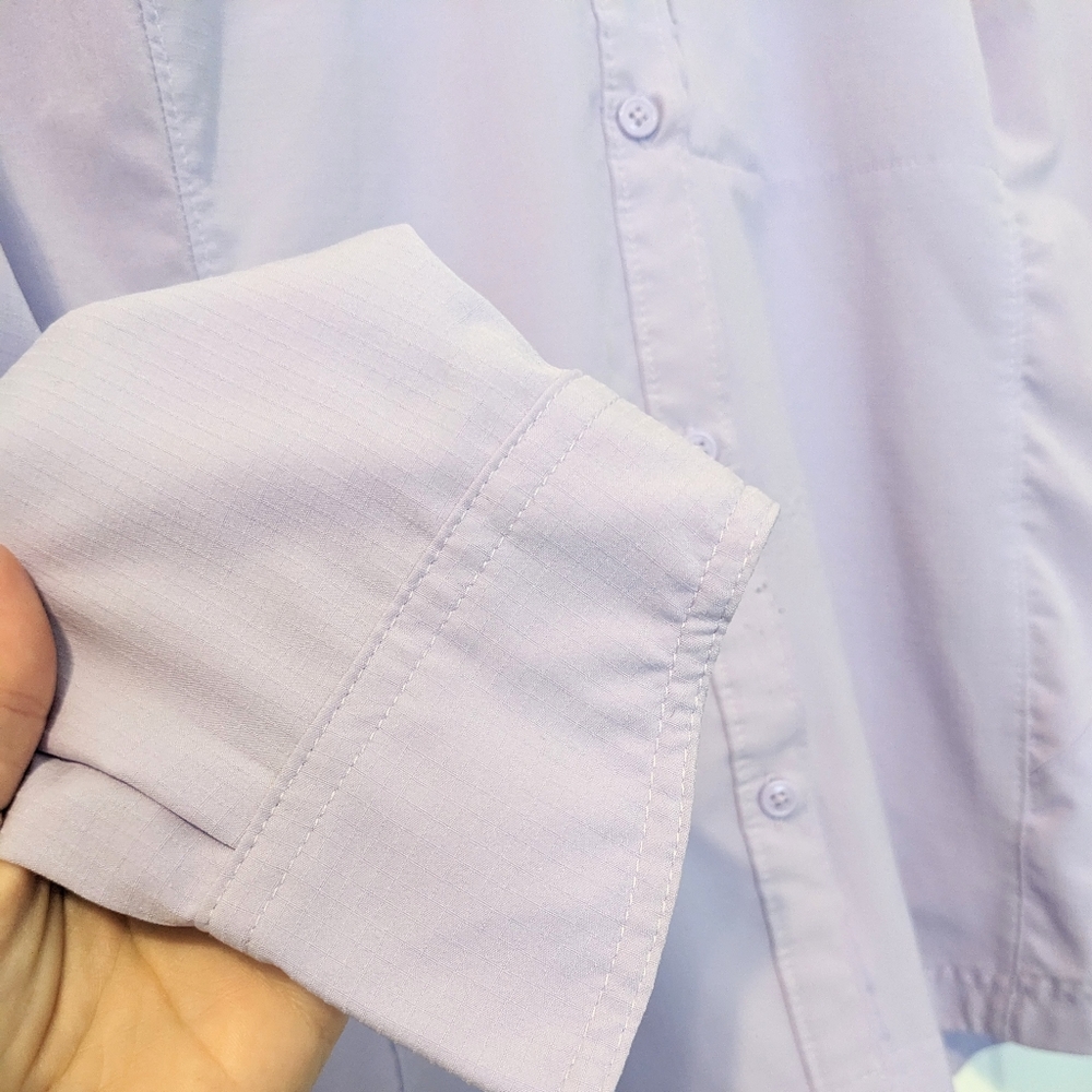 Columbia Purple Lilac Omni Shade Sun Protection Hiking Button Up Shirt Medium - Picture 7 of 9